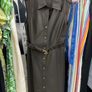 ANTONIO MELANI Brown Sleeveless Dress